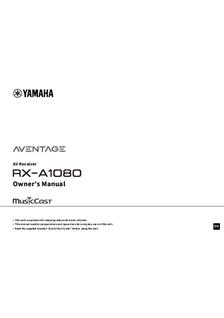 Yamaha RX A1080 manual. Camera Instructions.
